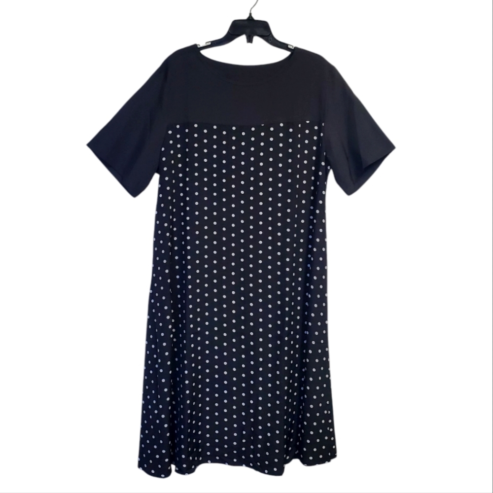 Women's Black and White Polka Dot Dress Size 1XL